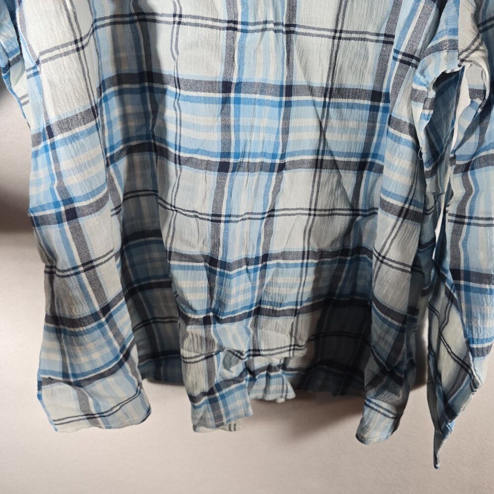 North River Outfitters Womens Size 2XL Plaid Button Down Shirt Blue Gray New - Picture 11 of 13